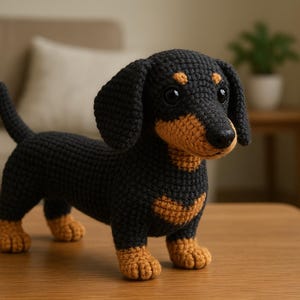 Amigurumi Dachshund Crochet Pattern – Easy No Sew Sausage Dog Guide
