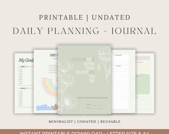 18-Page Printable Undated Daily Planner | Monthly, Weekly & Habit Tracker | Colorful Design