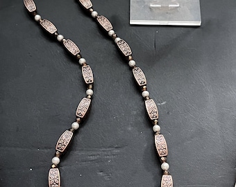 Copper pearl necklace