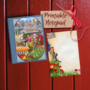 Bloc de notas imprimible, artículos de papelería para amantes de los gatos, bloc de notas, notas con y sin líneas, planificador semanal pequeño, descarga instantánea