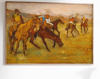 Before the Race by Edgar Degas – Equestrian Impressionist Art Print, 1882 Horse Racing Painting Reproduction for Vintage Wall Decor