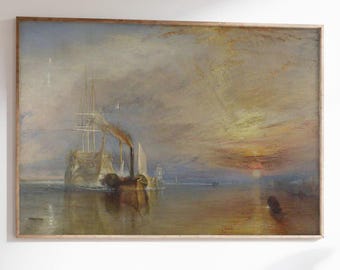 J. M. W. ターナー - 緋色の夕焼け（古典ロマン派絵画の高解像度