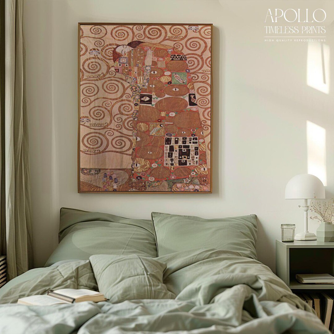 Gustav Klimt the Embrace Poster Print, Romantic Gold Art Nouveau Style ...