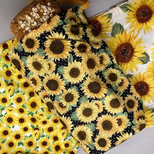 Sunflowers Large Reusable Beeswax Lined Bread Bags