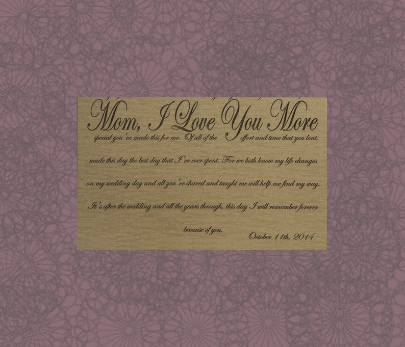 Personalized Photo Mat Thank you Gift for Mom Mom I Love You More Mother of the Bride Gift Personalized Wedding Gift Gift for Mom