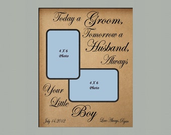 Personalized Picture Frame Mat / Wedding Gift for Parents / Today A Groom / Custom Wedding Gift