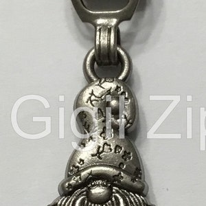 Gnome Brass, Nickel and Matte Rainbow Size 5 Zipper Pull image 3