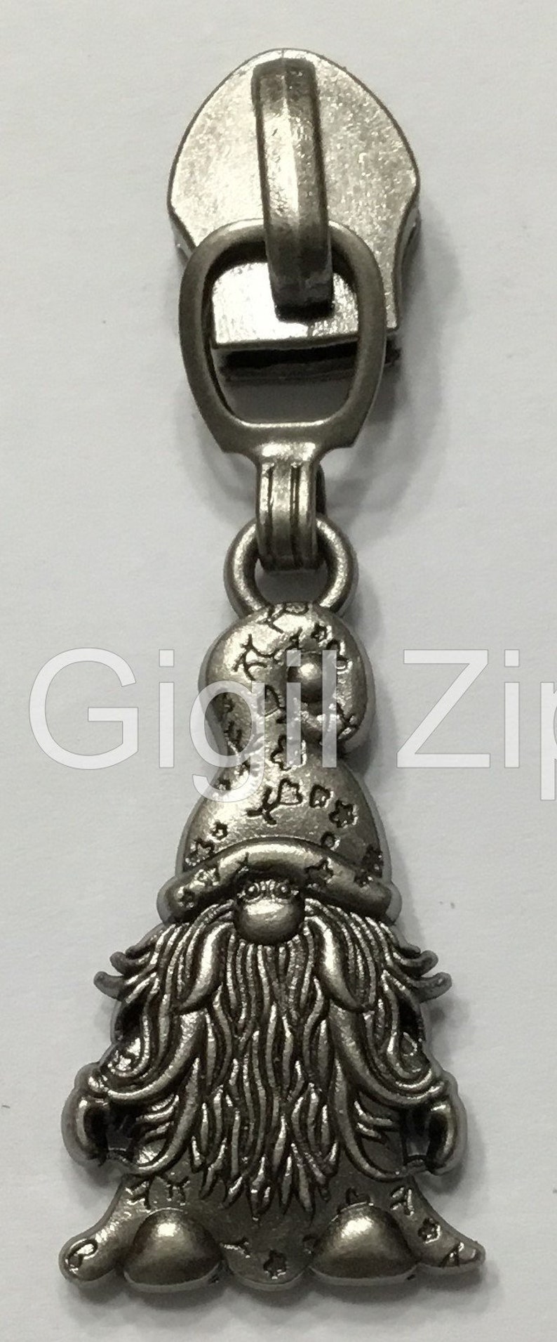 Gnome Brass, Nickel and Matte Rainbow Size 5 Zipper Pull image 3