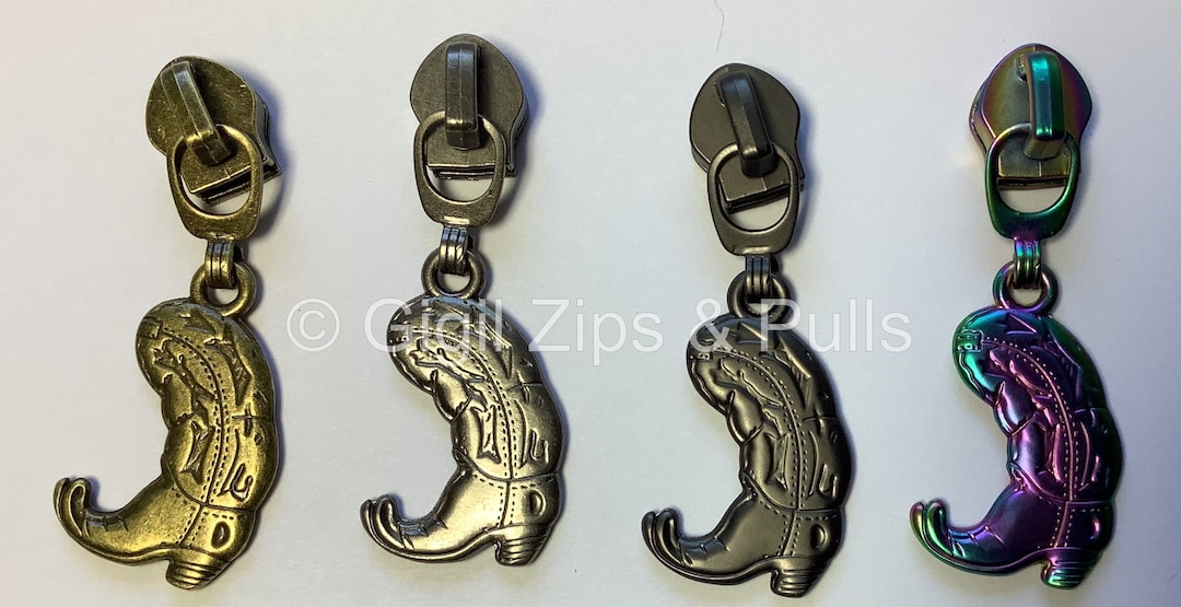 Cowboy Boot Zipper Pull Zipper Charm Fits Size 5 Nylon Zippers Etsy