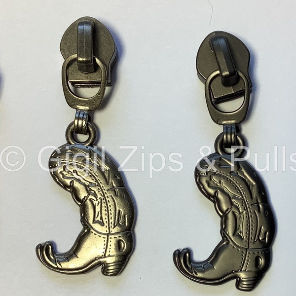 Cowboy Boot Zipper Pull - Zipper Charm - fits size 5 nylon zippers