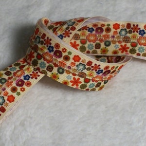 Zipper Tape -  by the yard - Flower Power - Teeth same color as the tape - #5  Zipper Tape
