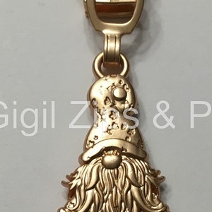 Gnome Brass, Nickel and Matte Rainbow Size 5 Zipper Pull image 5
