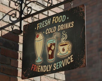 Funny Retro Signs French Toast Restaurant Tin Signs,Breakfast Graphic On Old Metal Background Vintage Metal Tin Sign For Men Women,Wall Decor For Kitchen,Bars,Restaurants,Cafes Pubs,12x8 Inch-740477
