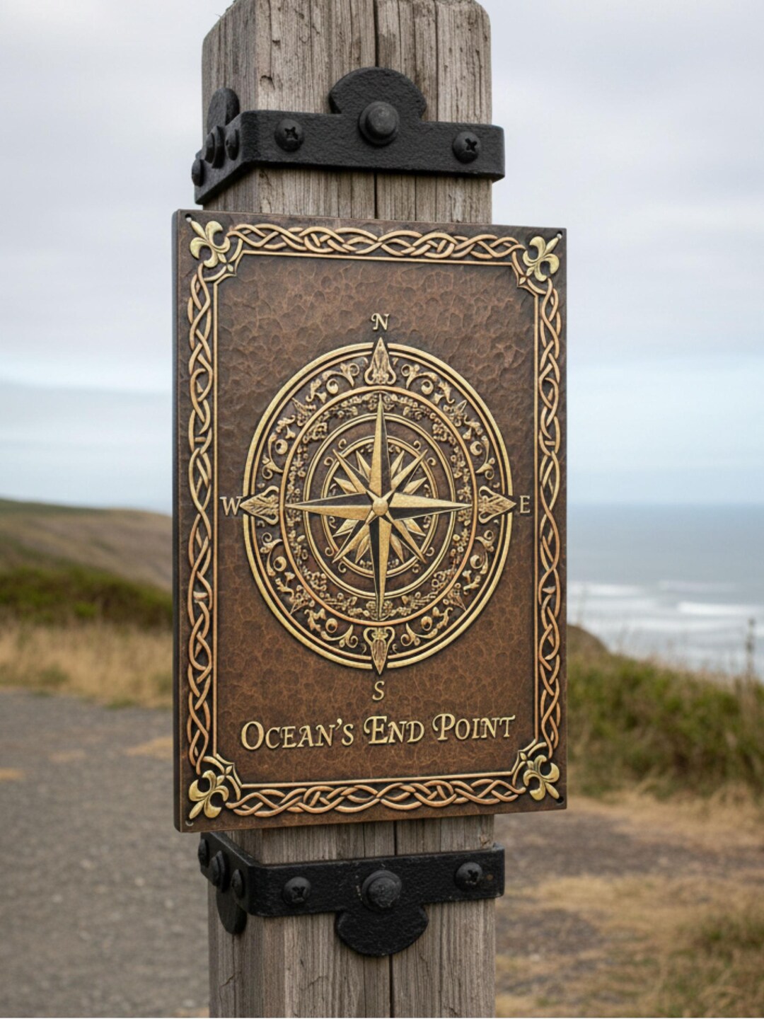 Custom Compass Rose Metal Sign, Personalized Nautical Wall Art, Ocean's ...