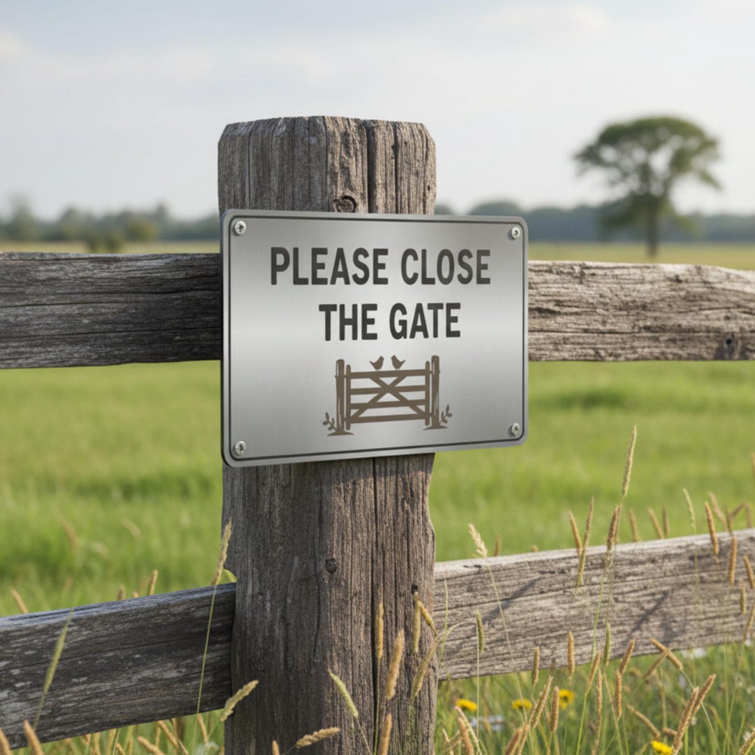Please Close the Gate Metal Sign, Farmhouse Decor, Garden Gate Sign ...