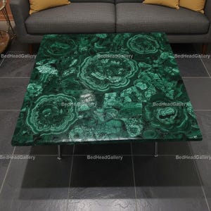 Luxury Random Work Inlay Square Table –Gemstone Style Dining & Accent Table | Furniture Artisan Gemstone Home Decor Dining Coffee Tabletop |