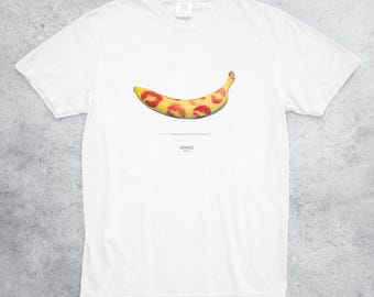 Banana Kiss Print T-Shirt - Komfortfarben Unisex-T-Shirt