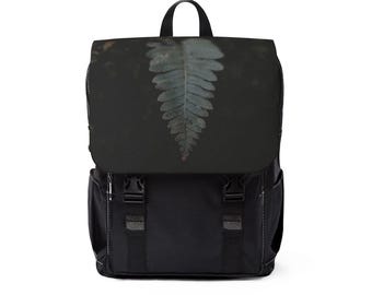 Rucksack mit Fernblatt-Print: Unisex-Umhängetasche aus Oxford Canvas