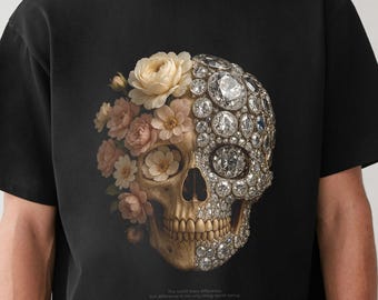 Diamond Skull & Blumen Graphic Tee - Comfort Colors® Hemd von OHNO New York