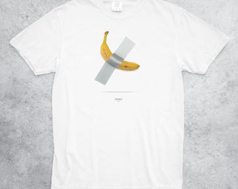 Bananen Duct Tape Art T-Shirt: Minimalistisches Komfortfarben-T-Shirt