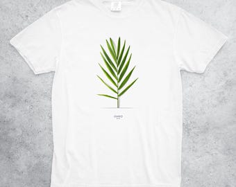 Palmenblatt Print T-Shirt: Botanisches Natur T-Shirt, Comfort Farben