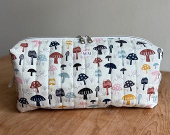 Mushroom Handmade Quilted Hot Tools Bag | Hair Tool Organizer | Travel Case for Curling Iron, Straightener & Accessories | Zipper Bag