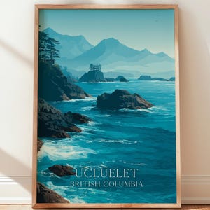 Ucluelet Vancouver Island reseposter, British Columbia väggkonsttryck