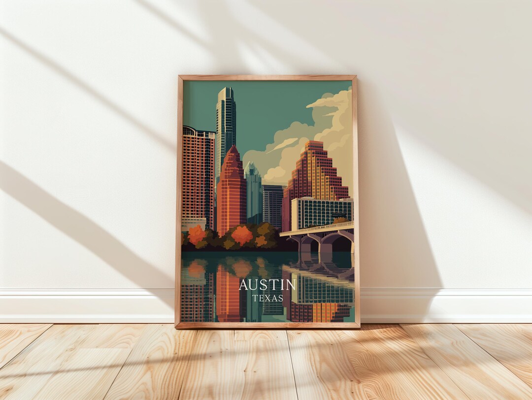 Austin Texas Travel Poster, Texas City Print, Southwestern Decor - Etsy