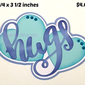 HUGS BOY Titre papier piecing scrapbook page 3D die cut by Rhonda