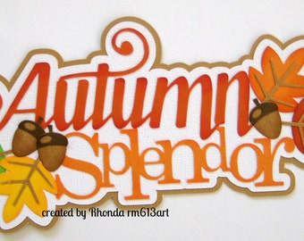 Otoño Splendor Otoño papel piecing título prefabricado álbum de recortes página Rhonda rm613art