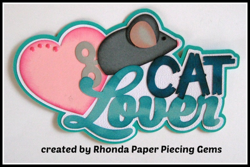 Cat Lover Title for premade scrapbook pages album or cards by Rhonda