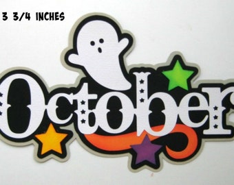 Halloween October  title paper piecing for  premade scrapbook page title by Rhonda rm613art