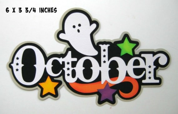 Halloween October Title Paper Piecing for Premade Scrapbook | Etsy