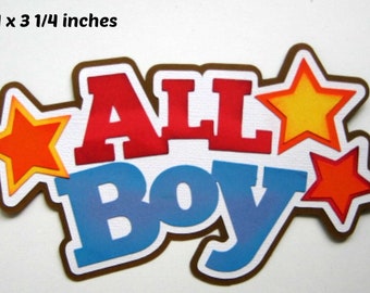 ALL BOY título 3D troquelado papel piecing para álbum de recortes prefabricado álbum o tarjeta por Rhonda