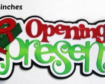 OPENING PRESENTS TITLE  Christmas girl boy  family paper piecing 3D die cut for  premade scrapbook pages,album,cards by Rhonda