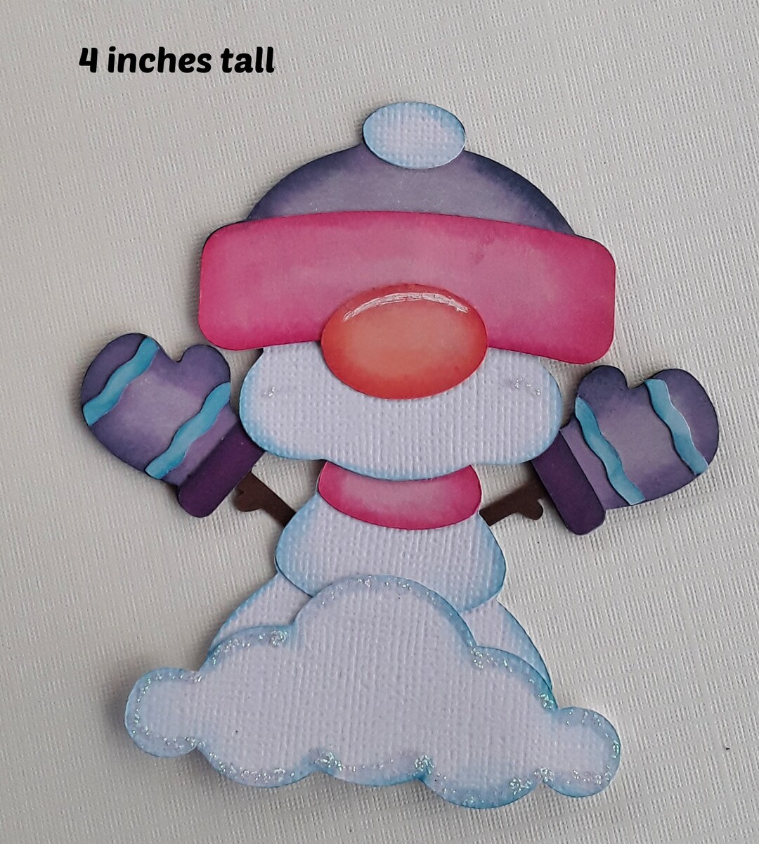SNOWMAN CUTIE Winter Paper Piecing 3D Die Cut for Premade Scrapbook ...