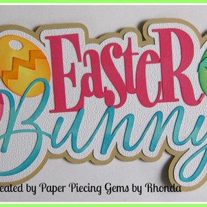 Lapin de Pâques Paper Piecing titre premade Scrapbook Page titre par Rhonda rm613art