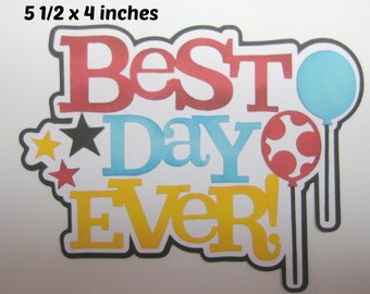 Disney Best Day Ever Title girl boy premade scrapbook page paper piecing for album,cards layouts Rhonda