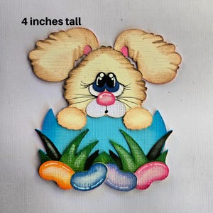LAPIN dans un OEUF DE PÂQUES 3D découpé pour un album de pages de scrapbooking ou des cartes préfabriquées par Rhonda