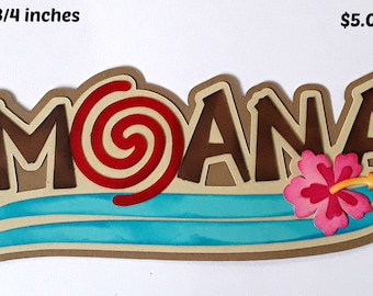 Disney MOANA TITLE  3d die cut  paper piecing  for  premade scrapbook pages by Rhonda