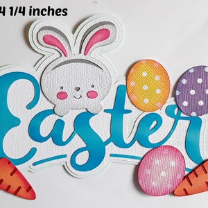 PÂQUES avec BUNNYTITLE 3D découpée pour album de pages de scrapbooking ou cartes préfabriquées par Rhonda