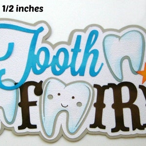 Titre de garçon de fée des dents pour l'album ou les cartes de pages de scrapbooking préfabriquées par Rhonda