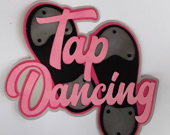 TÍTULO DE TAP DANCING, recorte de papel 3D para página de álbum de recortes o tarjeta prediseñada por Rhonda