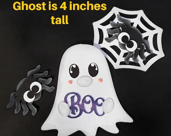 GHOST w / SPIDERS HALLOWEEN  3D die cut paper piecing set for premade scrapbook pages album card by Rhonda