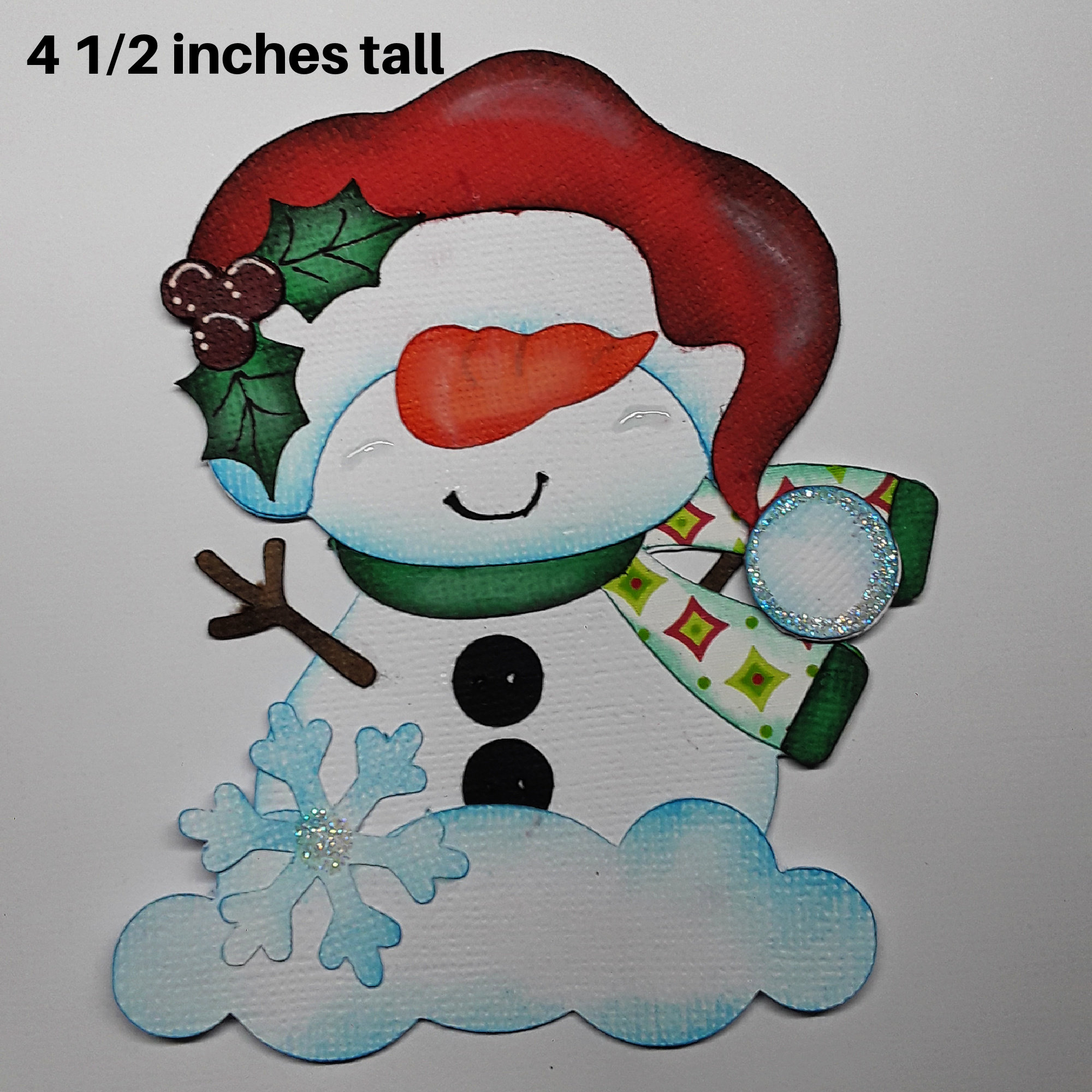 CHRISTMAS SNOWMAN Paper Piecing 3D Die Cut for Premade Scrapbook Page ...