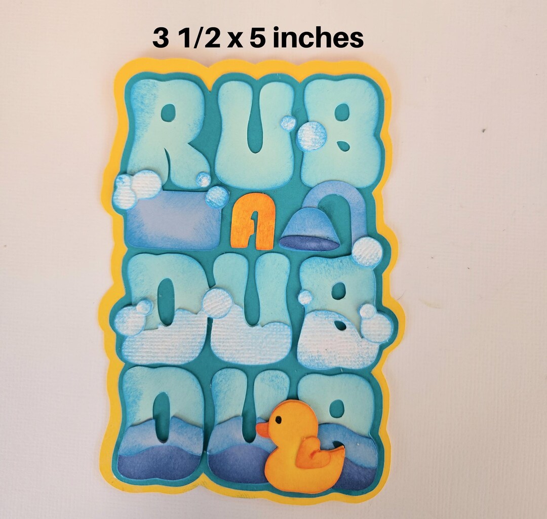 RUB a DUB Dub TITLE Paper Piecing 3D Die Cut for Premade Scrapbook Page ...