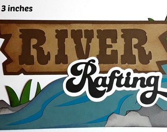 RIVER RAFTING OUTDOOR título papel piecing troquelado 3D para álbum de página de álbum de recortes prefabricado o tarjeta por Rhonda