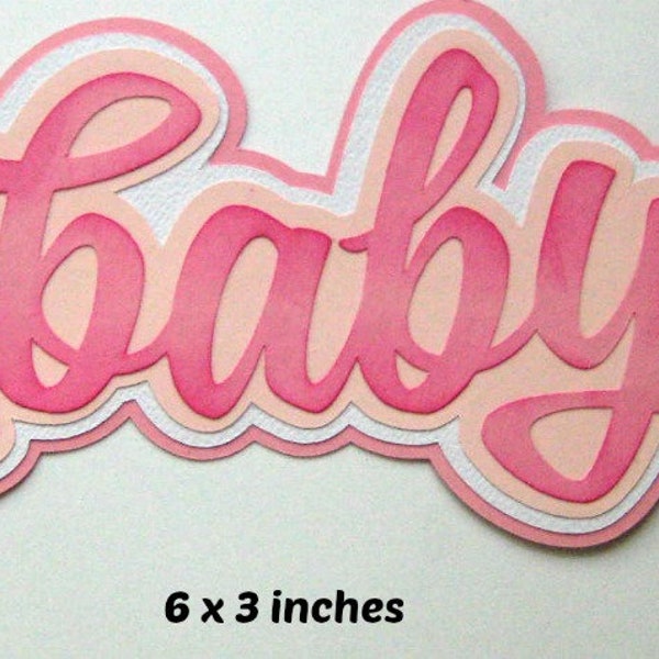 BABY GIRL TITLE paper piecing 3D die cut for  premade scrapbook page title by Rhonda