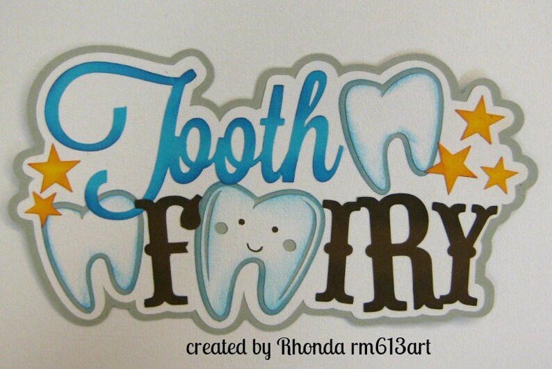 Tooth Fairy Boy Title for premade scrapbook pages album or cards by Rhonda