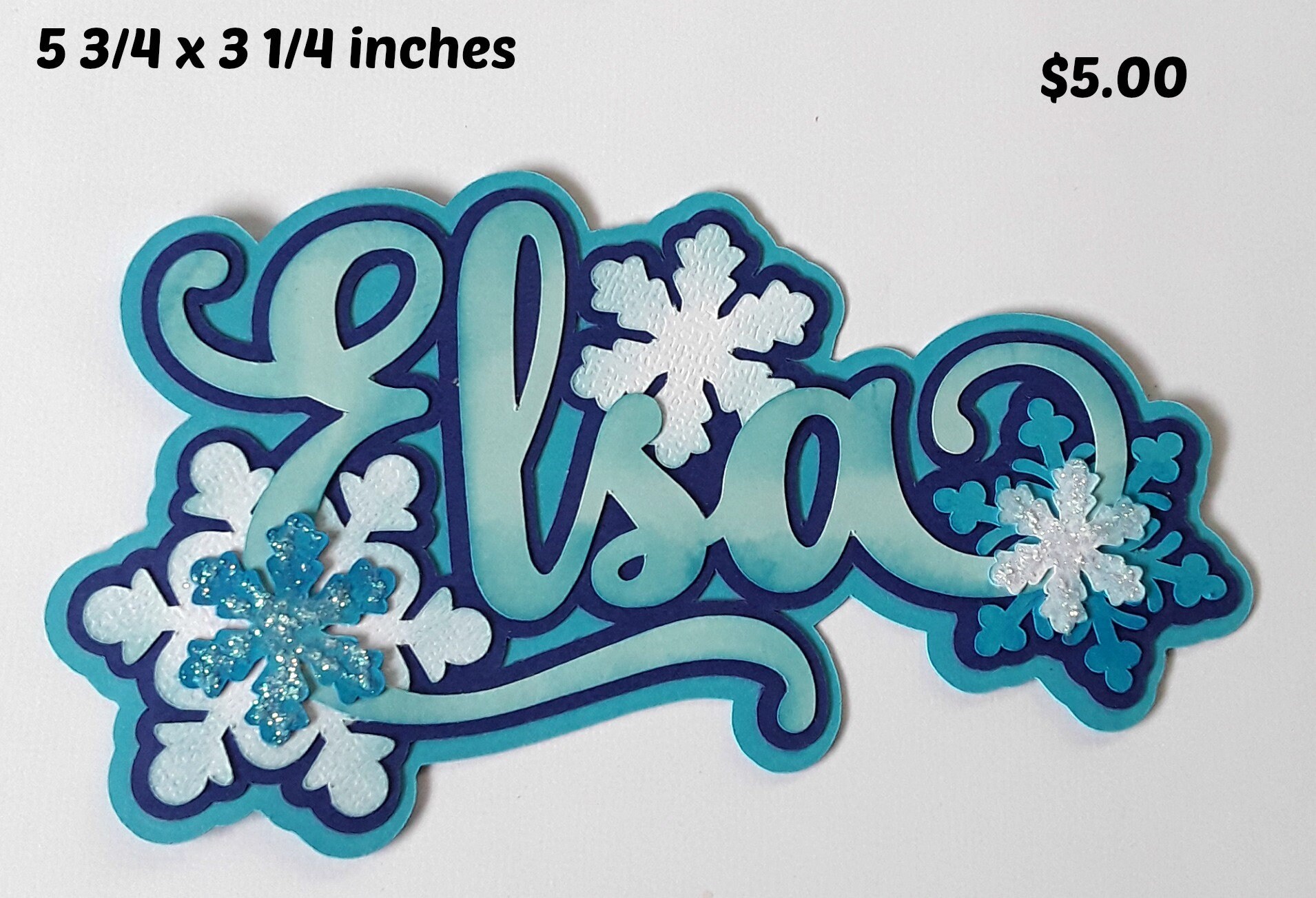 Disney ELSA TITLE  3d die cut  paper piecing  for  premade scrapbook pages by Rhonda